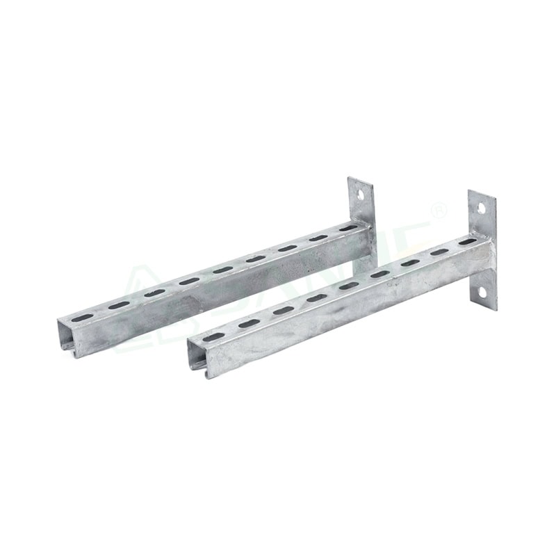 Stainless steel air-conditioner bracket with multiple mounting holes for secure installation of HVAC units.